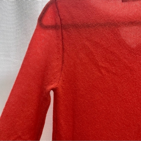 Subtle Luxury Women’s 100% Cashmere Hi Lo Sweater Orange XS - Picture 8 of 10